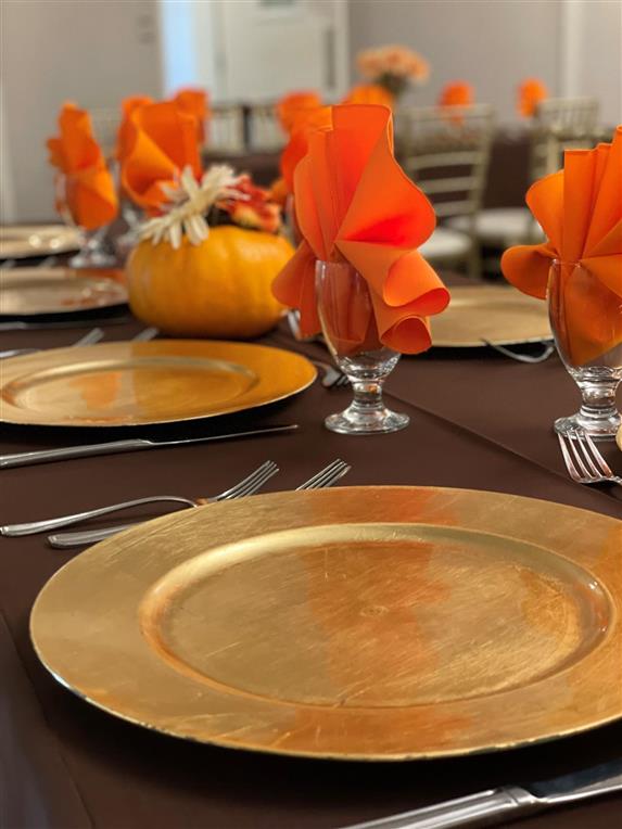 orange table setting