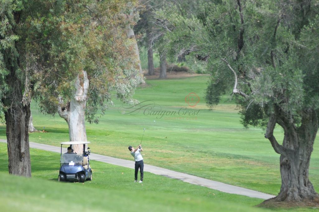 tournament participant taking a swing 